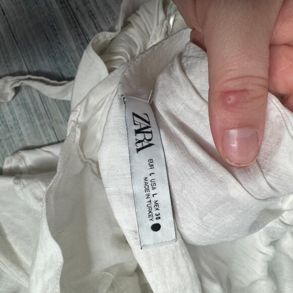 Zara White Wrap Halter Top Backless Lg - Picture 3 of 3